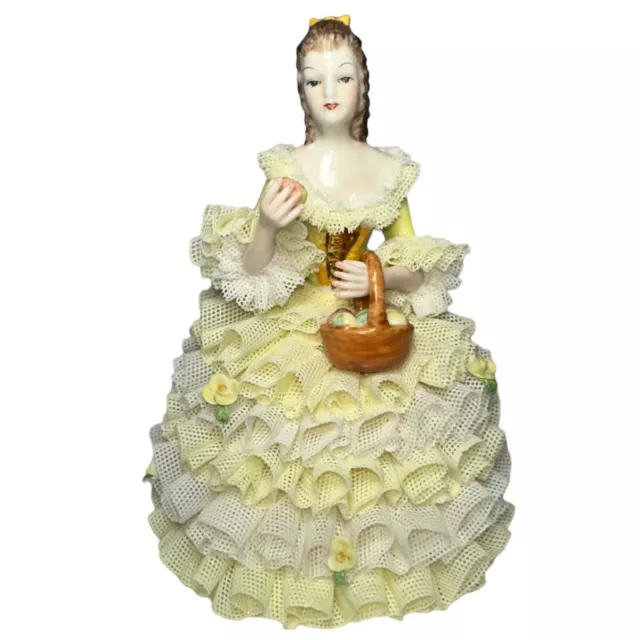 Muller Volkstedt Irish Dresden Lace Figurine Delicious Sunshine Collection