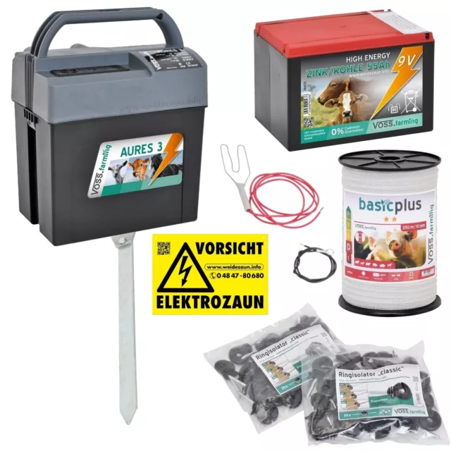 Weidezaungerät Batterie Set 9V Weidezaunband Isolator Weidezaun Akku Zaun Gerät