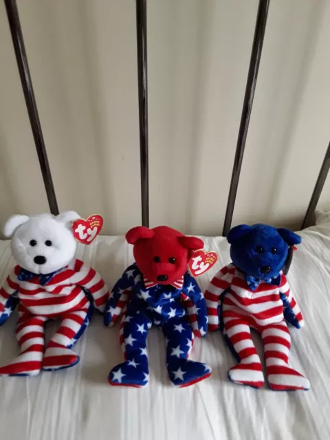 Ty New 3  Beanie babies Liberty    from sealed bag