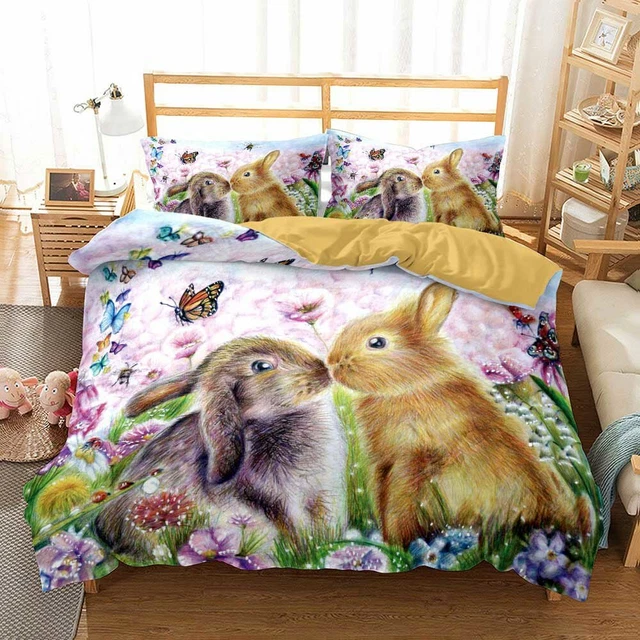 Easter Rabbit Funny Duvet/Quilt/Doona Cover Single/Double/Queen/King Bedding Set