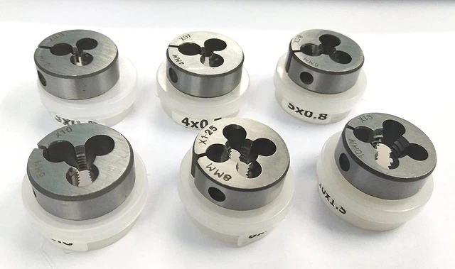 Set of 6 Alloy Steel Hard Dies Metric thread M3 to M10 to suit 1" OD Die Holder