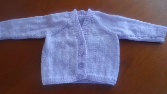 Hand knitted v neck cardigan baby girl premature - 6-12months choice of colours