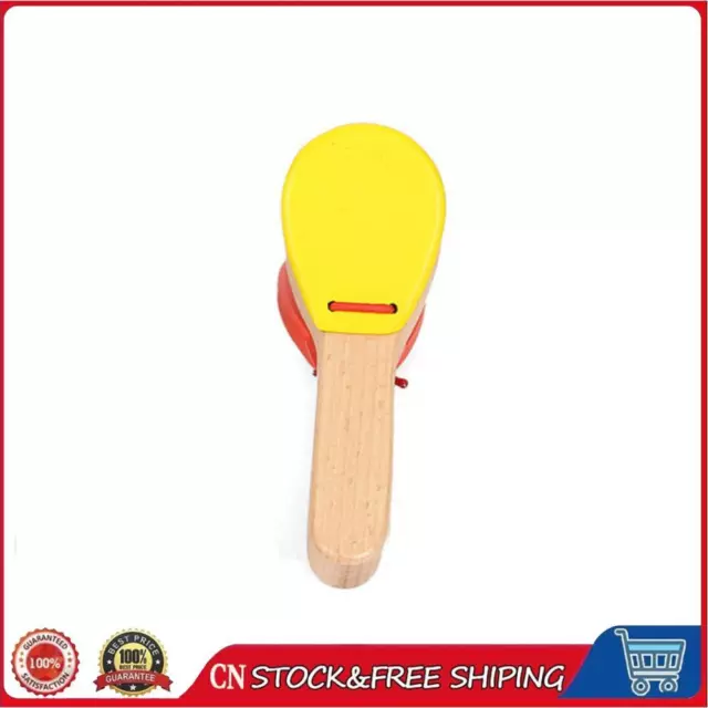 Wooden Castanet Clapper Orff Clapping Board for Kids Children Toy (Yellow)