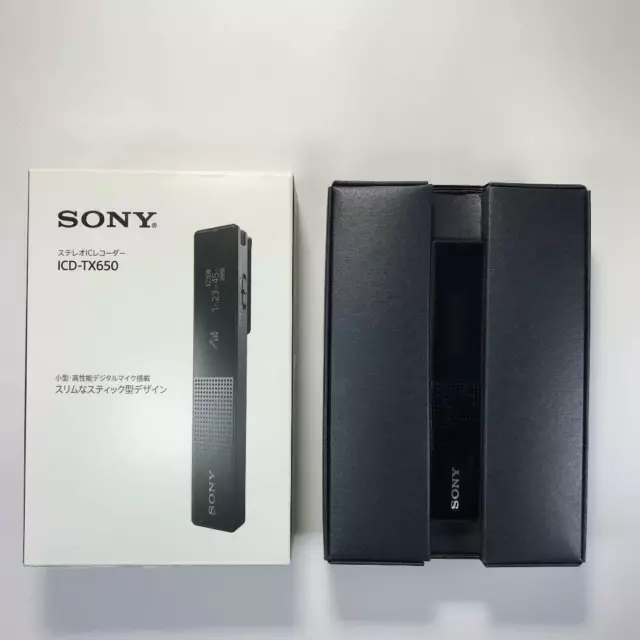 Sony ICD-TX650 Slim High Quality Digital Voice Recorder 16GB MP3 Player Black