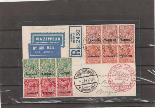 Morocco Agencies Great Britain  Tangier ZEPPELIN POSTAL CARD 1934