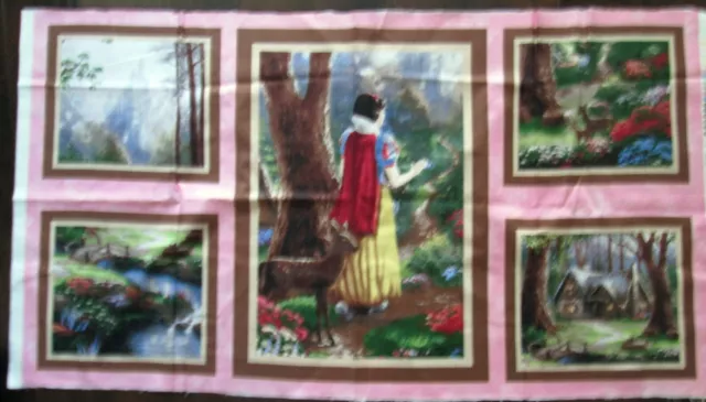 1 Pretty 2009 OOP"Snow White Discovers the Cottage" Cotton Fabric Crafting Panel