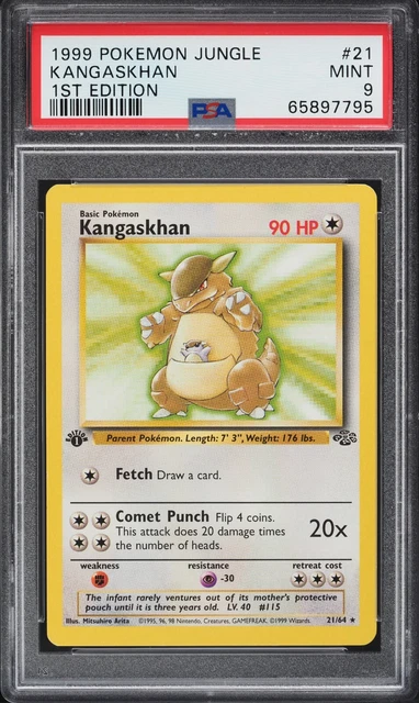 1999 Pokemon Jungle 1st Edition Kangaskhan 21/64 PSA 9 MINT
