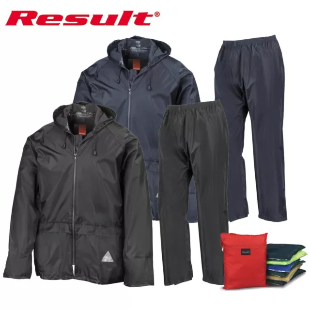 Result Mens Waterproof Windproof Heavy Duty Jacket and Trousers Rain Suit + BAG