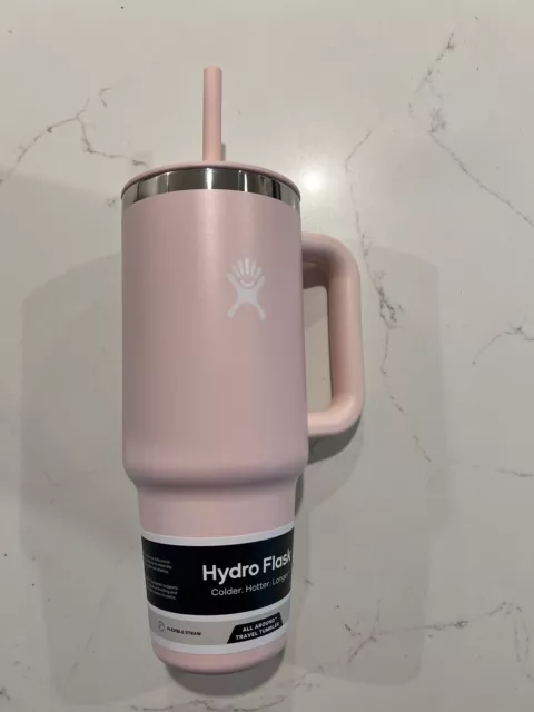 Hydro Flask 40oz All Around Travel Tumbler Trillium In Hand. New OOS  Everywhere