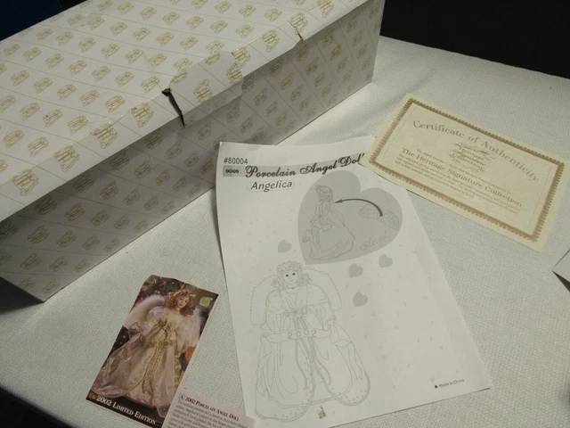 NEW 2002 THE HERITAGE SIGNATURE COLLECTION Porcelain Angel Doll Angelica #80004 6