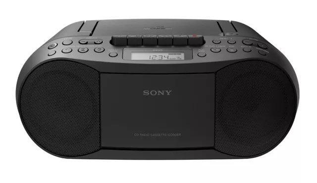 Sony Cfd-S70 Stereo Portatile Lettore Cd Cassette Radio Am Fm Nero Aux In Mega B