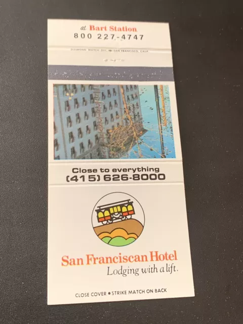 Vintage California Matchbook: “Sam Franciscan  Hotel - Bart Station”