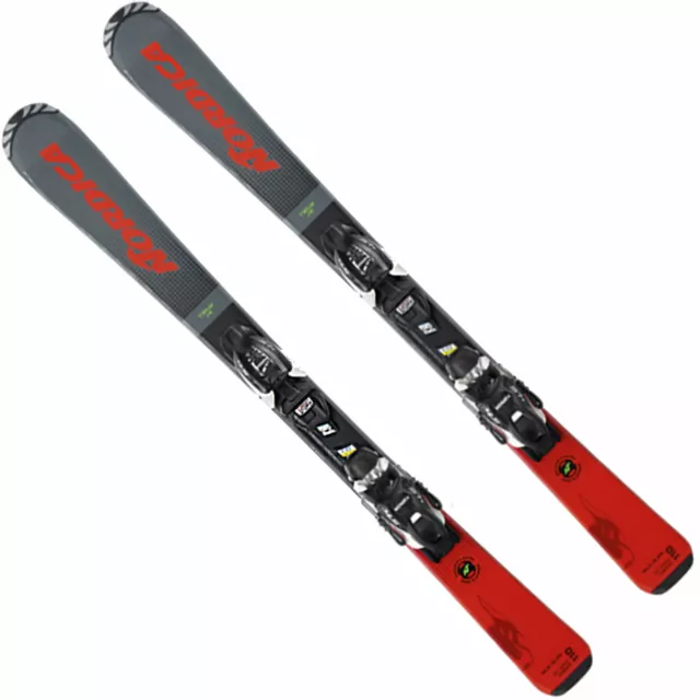 Nordica Team JR Ski + FDT 7.0 Bindung Kinderski-Set Kinder Jugend Rocker Piste