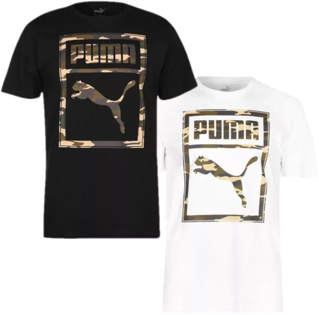 ✅ PUMA CAMO BOX Herren T-Shirt Camouflage Logo Freizeit Fitness Sport Sommer