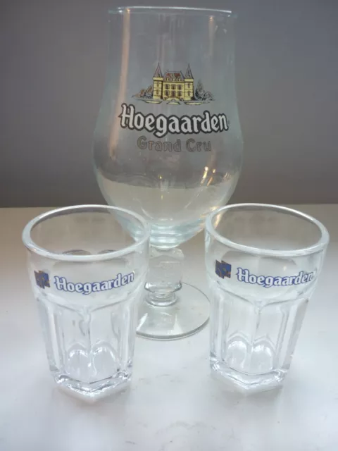 Hoegaarden Grand Cru  Belgian Beer Glass & 2 Chunky Beer Glasses