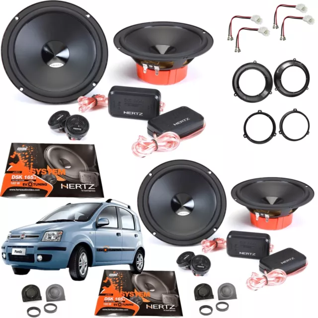 kit 8 Casse Altoparlanti Hertz Completo Adattatori e Griglie per Fiat Panda 169