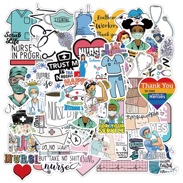 50Pcs Doctors Nursing Nurse Cute Angel Graffiti Stickers Luggage Laptop De~RQ