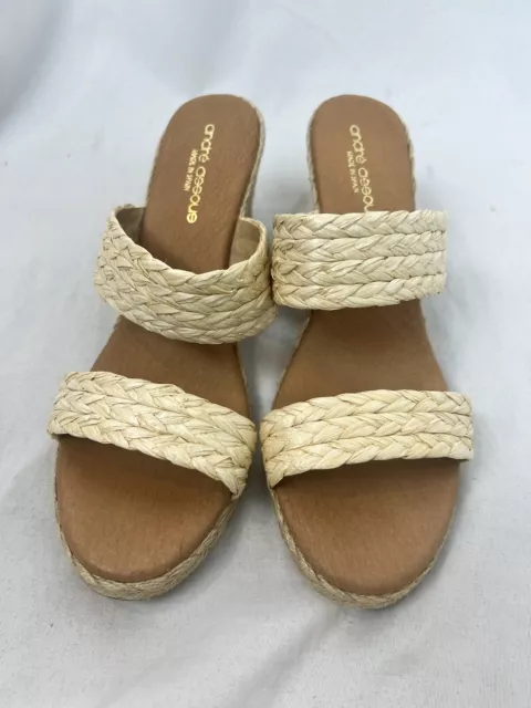 ANDRE ASSOUS raffia espadrille wedge sandals size 41 10 New sandal