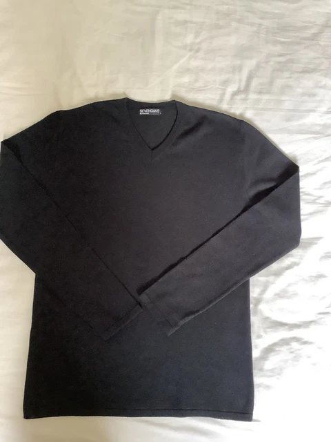 Pull Fin Laine Prune & Cuir Noir COMPTOIR DES COTONNIERS Taille 36 - Occasion Très Bon état