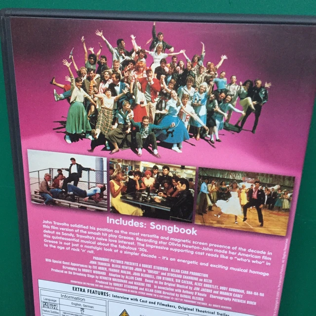GREASE DVD + SONGBOOK Olivia NewtonJohn Travolta Stockard Channing