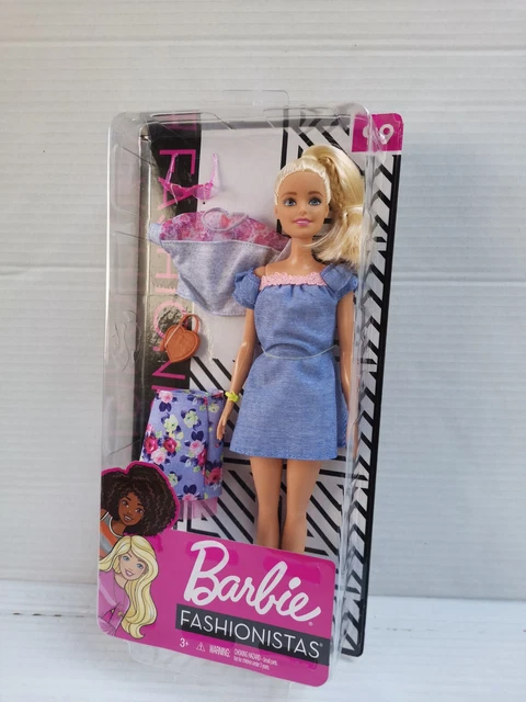 MATTEL BARBIE FASHIONISTAS Doll #72 Denim Overall Dress Hispanic Green  Streaks 5.99 - PicClick UK