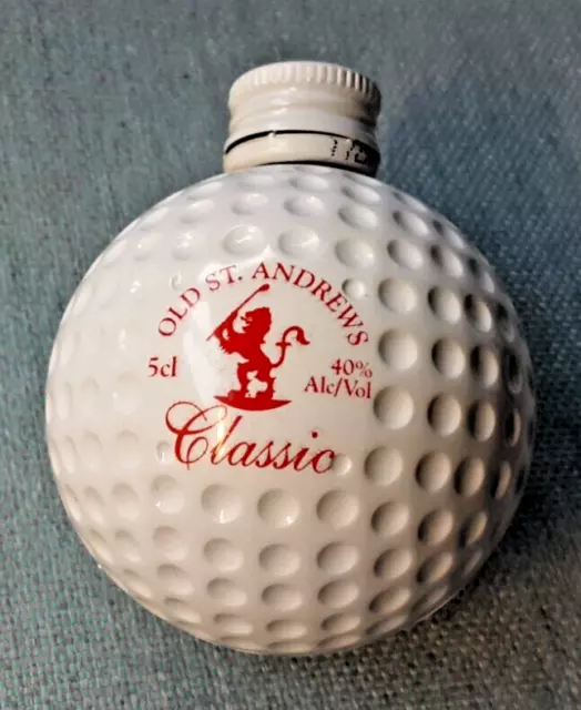 OLD ST. ANDREWS SCOTCH WHISKY Shaped GOLF BALL Miniature Bottle Vintage