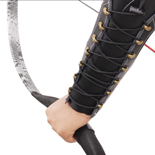 Archery Arm Guard Cow Leather Bracer Protector Assembly For Longbow Recurve Bow