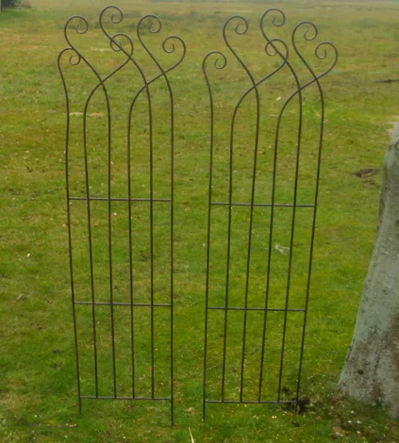 2er SET STECK RANKGITTER  EISEN ANTIK LANDHAUSSTIL GARTEN ZAUN GARTENDEKO NEU