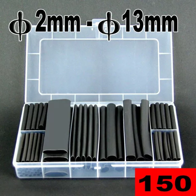 150Pc Heat Shrink Tubing Tube Sleeve Kit Car Electrical Assorted Cable Wire Wrap