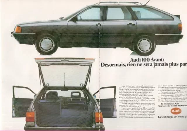 ▬► French Print Advertising - Car Car - Audi 100 2 Pages