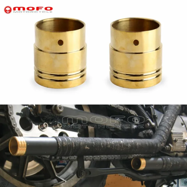 Motorcycle 2'' Muffer Exhaust Pipe Tips For Harley Chopper Bobber Cafe racer -2x