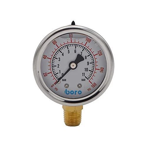 Stainless Steel Case Regulator Gauge with Liquid Filled Dual