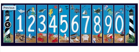 Art Tile Beach Ocean Fish Aquarium House Ceramic Address Number 0-9 Lighthouse