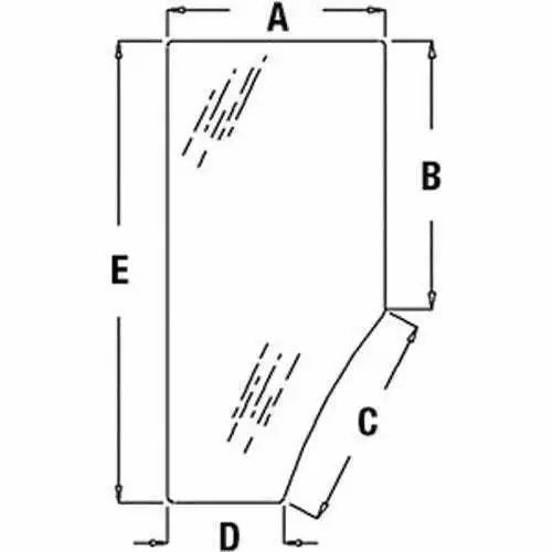 Cab Glass - Door Tinted Left Hand fits John Deere 7710 7700 7400 7200 7800 7810