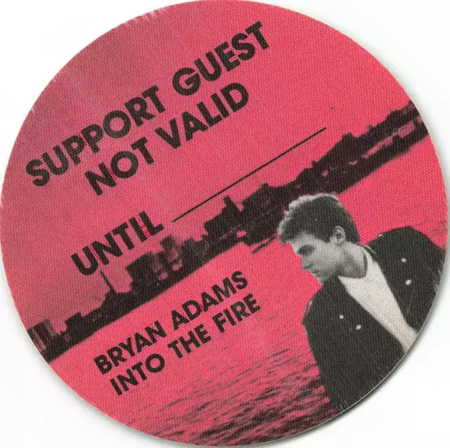 Bryan Adams Backstage Pass 1987 Red Cloth Support Guest Not Valid Pass Variant