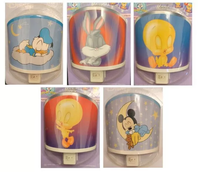 Magic Night Light Disney Characters UK Plug- Bulb included Mickey Donald Tweety