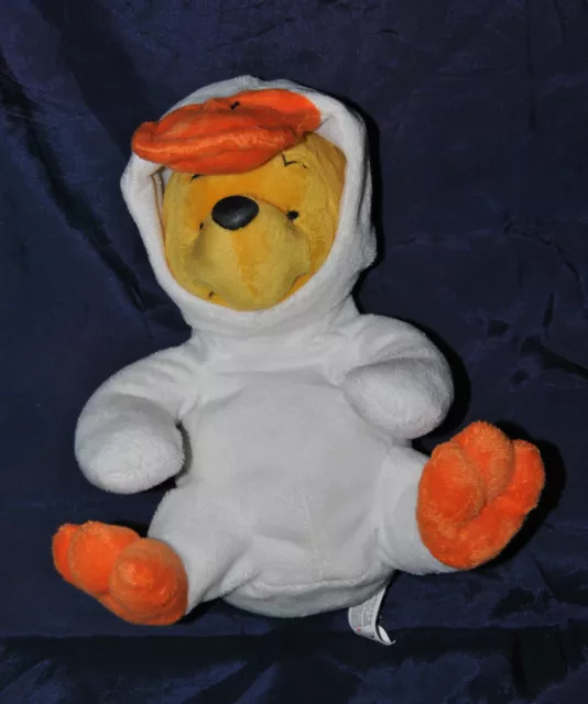 Peluche Doudou Winnie DISNEY Ours Jaune Déguisé En Canard Blanc 20 Cm NEUF