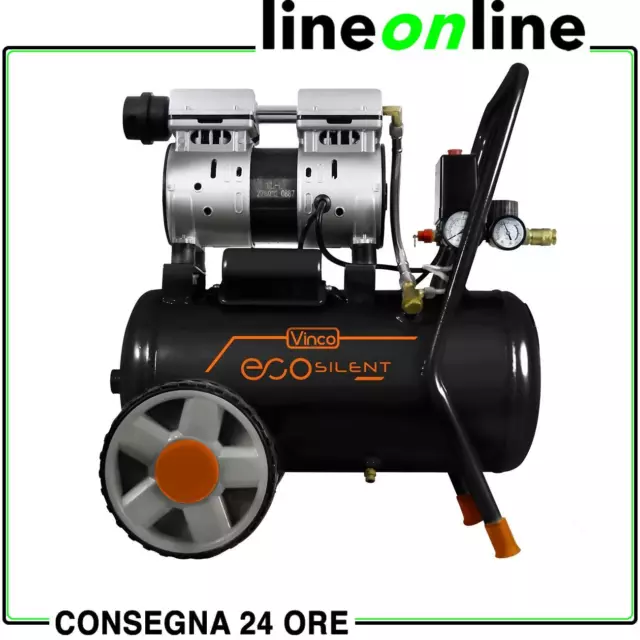 Compressore aria super silenziato 24 lt Vinco KWU750-24L oilfree 8 bar portatile