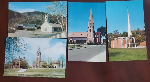 New Hampshire Church Vintage Postcard lot of 4 - Manchester, Concord, etc