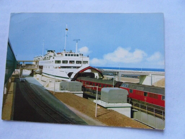 1 Postkarte: Fährbahnhof Puttgarden (Fehmarn-Kai) an der