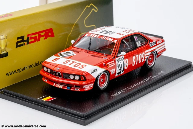 Spark 1:43 BMW 635 CSi #29 24h Spa 1984 Ballot-Léna, Bleynie, Metge