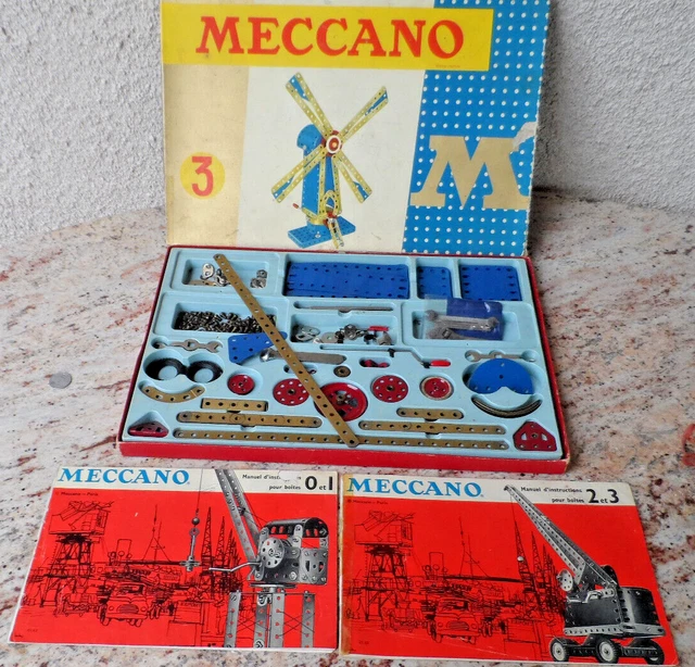 Jouet Meccano Ancien - Boîte Complémentaire 3A - Pièces Vintage Pour Collectionneurs
