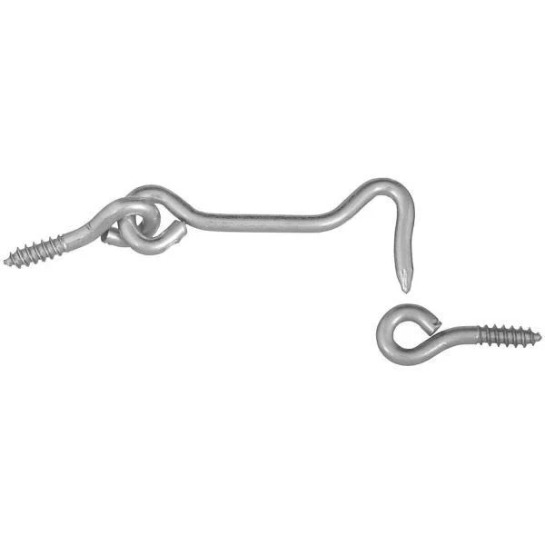 100 Pk Steel Zinc Plated 2 1/2" Door Gate Latch Hook & Eye 2/Pk N117952