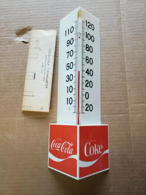 Vintage Coca Cola Drink Coke Triangle Counter store Thermometer Sign