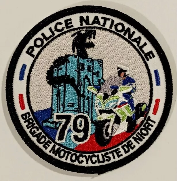 ÉCUSSON POLICE NATIONALE « BRIGADE MOTOCYCLISTE NIORT » DDSP 79 pour COLLECTION