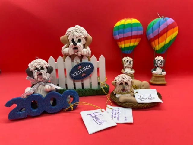 Collectible Dandie Dinmont Terrier items- 5pc Ornament set