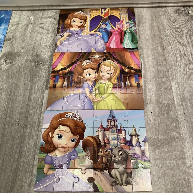 DISNEY PRINCESS SOFIA the first set of three wooden jigsaws with box £2 ...