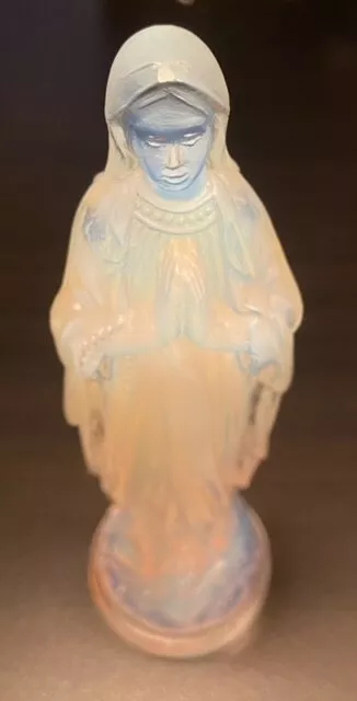 Sabino Religious Mary Art glass Opalescent Crystal