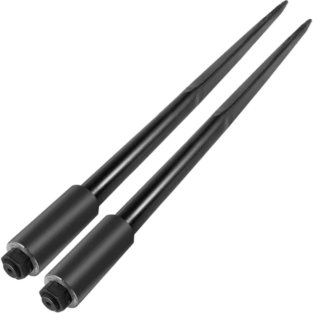 VEVOR Two 49 3000 lbs Hay Spears Nut Bale Spike Fork Tine Black pair