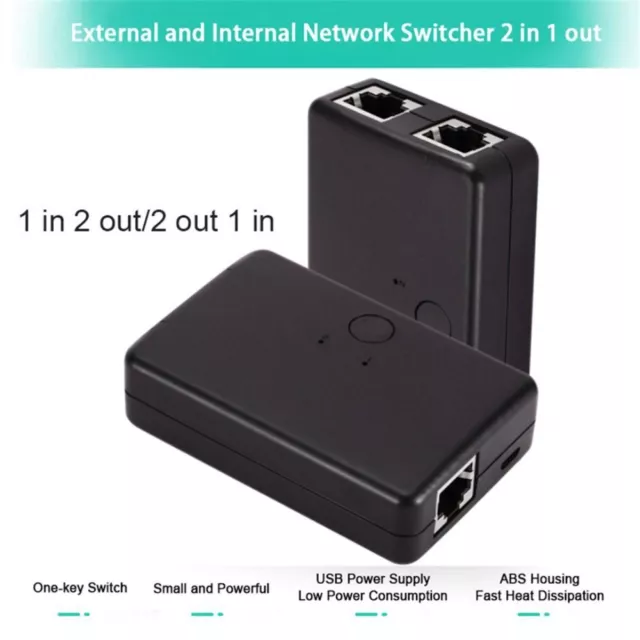 8 Port Way 10/100MBps Ethernet Network Switch RJ45 Lan Box Selector  Splitter Hub